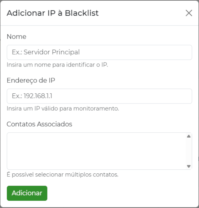 Criar monitoramento de blacklist